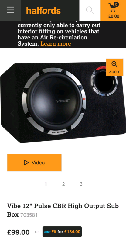 halfords subwoofer fitting